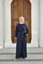 Women's Side-Stitched Piece Detail Trouser Suit Navy Blue