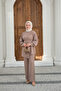 Women's Gold Snap Belted Pants Suit Stone - 2