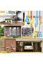 Mop And Broom Holder, Wall Mounted Organizer 5 Position With 6 Hooks Multicolour - 4