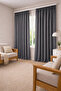 Linen Look Single Wing Extra Foam Living Room Kitchen Background Curtain Dark Gray - 2