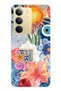 Realme C75 Compatible Transparent Phone Case with Sunflowers and Evil Eye Bead Pattern