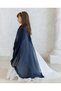 Children's Navy Blue Bindall Kaftan Dress with Cape (Dress Not Included) - 3