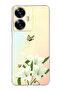Realme C55 Compatible White Lily Patterned Transparent Phone Case