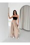 High Waist Wide Leg Lace-Up Pleated Palazzo Trousers - 4