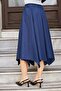 Women's High Waist Eight-Piece Asymmetrical Skirt-Navy Blue - 5