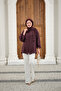 Women's Collared Gathered Shirt Burgundy - 5