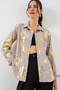 Women's Foil Patterned Shirt 20253 - Golden Yellow