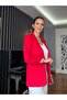 Red Blazer with Ruffle Detail on the Sleeves - 3