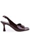 Dza07-1296155 Brown Patent Leather 7.5 cm Thin Heeled Classic Women's Shoes - 2