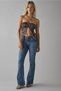 Vintage Blue Low Waist Flare Bootcut Spanish Leg Low-Rise Slim Fit Jeans & Trousers - 2