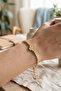Women's Zircon Stone Flower Model Adjustable Gold Bracelet - 2