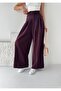 Trendy Wide Leg Zippered High Waist Lace-Up Pleated Palazzo Pants - 6