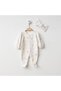 Baby Girl Cotton Newborn Floral Patterned Jumpsuit with Bandana Hospital Discharge Set Baby Set - 4