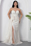 Strapless Neckline Stoned Rose Detail Lace Dress Ecr5859 - 4