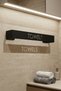 Black Metal Bathroom Towel Holder Decorative Towel Organizer Strong Adhesive Rustproof Practical Hanger - 4