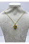 Steel Gold Stone Fish Necklace - 25Ctr429 - 2