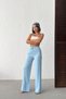 Women's Blue Waist Tie Detailed Muslin Trousers Nj131 - 6