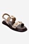 Libera Beige Genuine Leather Buckle Women's Sandals - 3