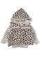Baby Girl Beige Brown Leopard Patterned Embroidered Inflatable Vest Luxury 3-Piece Set - 2