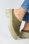 Bianca Women's Leather Genuine Leather Flat Sabo Khaki Slippers - 5