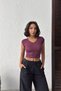 Women's Plum V-Neck Short Sleeve Slim Fit T-Shirt Nj140 - 4