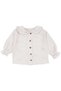 Baby Girl Ecru Muslin Shirt and Blue Ruffle Pants 2-Piece Luxury Set - 3