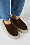 Bianca Women's Leather Genuine Leather Flat Sabo Brown Slippers - 2