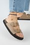 Sevalli Women's Leather Genuine Leather Double Buckle Mink Slippers - 4