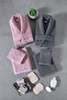 Hira 10 Piece Family Bathrobe Set - 100% Cotton, Luxury, Jacquard Bathrobe Set, Gift, Dowry Set