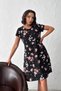 Women's Black Floral Patterned Mini Dress Nj159 - 3