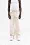 Men's Effect Washed Baggy Jean Trousers Stone
