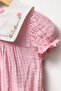 Baby Girl Holiday Dress with Bag, Bebe Collar Muslin Light Pink - 4