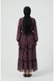 Lace Detailed Chiffon Dress 50013-01 Purple - 4