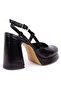 Dza07-337560 Black 10 cm Thick Heeled Platform Women's Shoes - 4
