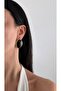 Black Enamel Gold Frame Almond Cut Vintage Pinterest Earrings - 2