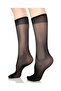 6 Pack Black Women's Matte Thin Knee Length 20 Denier Pantalon Socks - 2