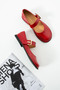 Ruby Women's Strappy Elastic Genuine Leather Ballerinas Red Patent Leather - 4