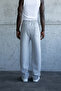 Men's Loose Sweatpants with Stitching Detail, Gray Melange - 3