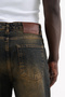 Men's Effected Velvet Baggy Jean Trousers Sunburn Wash - 4