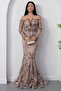 Crew Neck Sequin Detailed Tulle Dress 6087 - 5