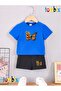 Sari Papatya Butterfly Printed T-Shirt Shorts Summer Children's Set