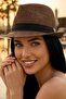 Women's Straw Fedora Hat with Black Band, Summer Beach Hat, Jackson Model - 8