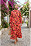 Floral Patterned Buttoned Dress 0259-01 Pomegranate Flower