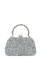 Floral Design Women's Evening Dress Bag Lahey Silver