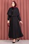 Double Suit with Cape and Epaulet Detailing and Skirt, Black - 6