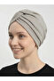 Cross Patterned Foil Lined Grey-Gold Ready-To-Wear Turban Hijab Cap Suitable for Medical Use - 3