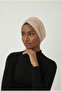 Crystal Venezia Lined Handcrafted Crystal Stone Embroidered Beige Ready-made Hijab Hijab Evening Dress Bonnet - 2