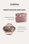 Women's Pink Puffy Tote Bag Puffy Quilted Shoulder Bag Multi-Compartment Daily Travel and Handbag - 6