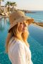 Natural Raffia Bucket Hat – Hand-Knitted, Colorful Pompom Detail, Wide Brim Summer Women's Hat - 2