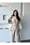 Women's Embroidered Waist-Tie Kimono Pants Stylish Set